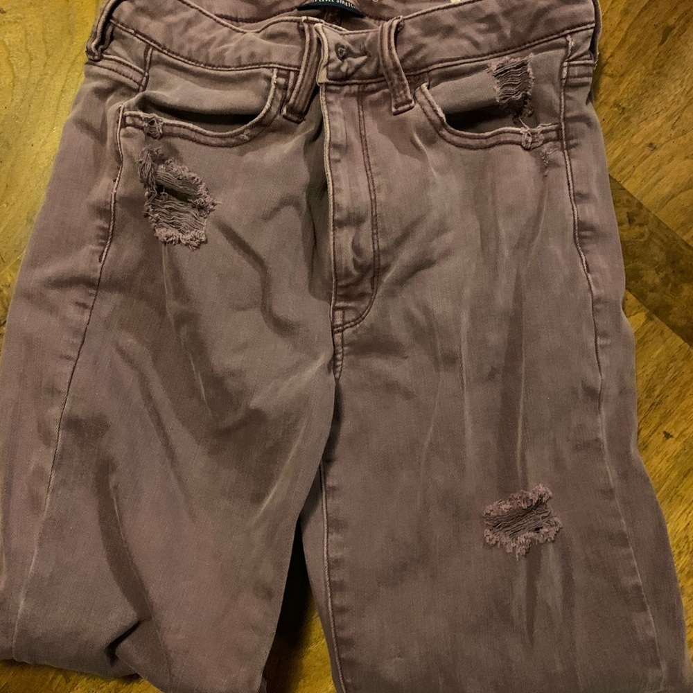 Dusty purple ripped AE jegging